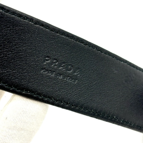 Prada Vintage Claw Buckle Black Leather Belt - Picture 5 of 12